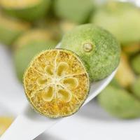 Irisan Kumquat Hijau Beku Kering Premium Tanpa Gula Bebas Pengawet FD Citrus untuk Teh Buah Hiasan Koktail Grosir Massal