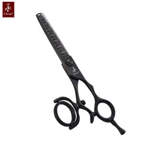 Forbici Professionali per <span class=keywords><strong>Parrucchieri</strong></span> D-630BK Nere, in Acciaio VG10, per Taglio e Sfoltimento Capelli, CNC CHENG YONGHE - Product Image 5