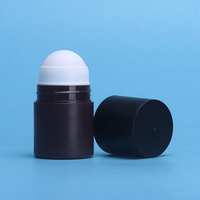 Rouleau de parfum en plastique noir cosmétique vide de 50ml 1.7oz personnalisé sur une bouteille de beurre de noix de coco emballage de bouteille de déodorant Makrup