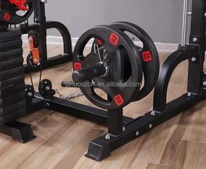 Olympian levantamiento de pesas gran agujero de hierro fundido cubierto con goma 2,5 KG-25KG y 5LB-50LB tres agujeros agarre barra peso placa - Product Image 5