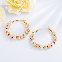 Últimos Pendientes de Aro Grandes Chapados en Oro de 18k Estilo Vintage, Joyería de 18k con Diamantes y Perlas, Material de Latón, Pendientes de Aro Modernos