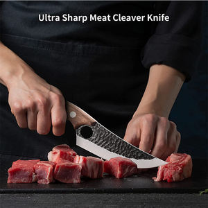 Fabrika doğrudan satış paslanmaz çelik ahşap saplı el dövme 6''Butcher bıçak kanca halkası ile - Product Image 2