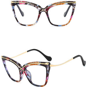 Monturas de lente X cateye para mujer, <span class=keywords><strong>lentes</strong></span> de metal antiluz azul partsar 2006 azzaro intercambiables, marcos de gafas para hombre - Product Image 2