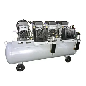 220V 1100w*4 electric low noise oil free silent piston 6hp air compressor with air dryer