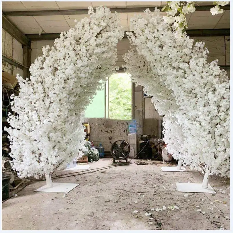 Arcos de árbol de flores de cerezo artificiales para decoración de boda, arcos de flores de seda para interior, color blanco, rosa, personalizados, 2,4 m o 8 pies