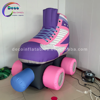 Modèle de patin à roulettes géant gonflable, patin à roulettes rétro à quatre roues, accessoire publicitaire extérieur commercial, décoration gonflable