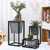 Pot de fleurs auto-arrosant moderne en plastique coloré pour plantes d'intérieur et succulentes