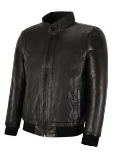Blouson aviateur pour homme en cuir Nappa noir 100% véritable, style Top Gun, marque privée, OEM/ODM, vente en gros, usine, blouson pilote bomber - Product Image 2