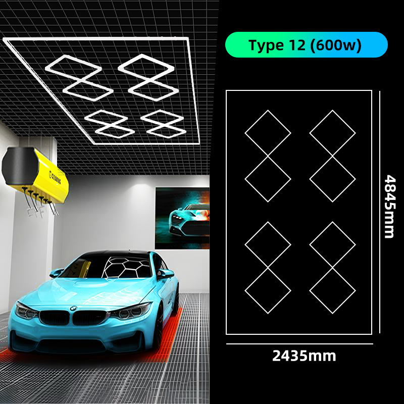 洗車 ワークショップ 六角形 ハニカム LED ディテイリング ガレージ