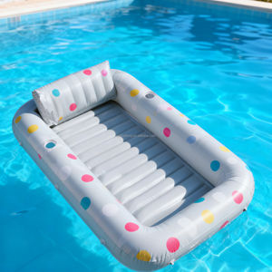 Grand matelas gonflable de piscine pour bronzer, SPA solaire, double flotteur de piscine pour adultes avec oreiller, matelas d'eau en <span class=keywords><strong>PVC</strong></span> avec porte-gobelet - Product Image 5