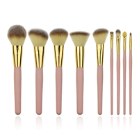 Pochette personnalisée pour maquillage, faible MOQ, ensemble de pinceaux de maquillage vegan portable, pinceaux pour poudre, fond de teint, yeux, kit de pinceaux de maquillage