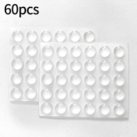 Patins de protection autocollants en silicone transparents ronds pour portes d'armoires, pieds antidérapants pour meubles, placards et tiroirs
