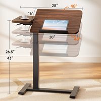 Bureau d'ordinateur portable en bois réglable en hauteur avec rangement pour la maison, le bureau, le salon, la chambre et les étudiants
