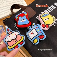 Broche en peluche écologique à la main dessin animé mignon poupée fille polyvalent peluche broche accessoires sac à dos petits cadeaux de mariage