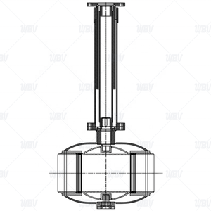Vanne à boisseau sphérique fixe entièrement soudée à encastrer directement avec tige d'expansion Q367HF-16/25C, peinture anticorrosion à vis sans fin monopolaire - Product Image 2