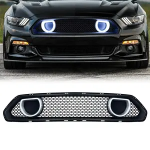 Piezas de parrilla de coche, piezas automotrices, parrilla delantera, parrilla de estilo MACH 1 para Ford Mustang 2018-2023 con luces LED todoterreno