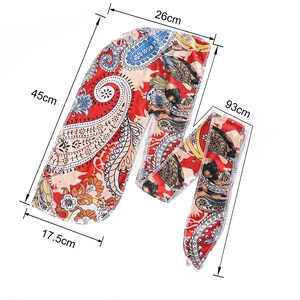 Vente en gros de <span class=keywords><strong>Durag</strong></span> soyeux imprimé à <span class=keywords><strong>motif</strong></span> amibe avec soin des cheveux à longue queue Chapeaux de sport pour hommes et femmes - Product Image 3