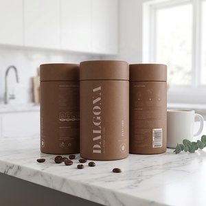 Tube en papier kraft écologique de qualité alimentaire sur mesure, hermétique, pour l'emballage de café, de thé et de grains de café - Product Image 3