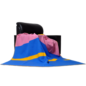AZUL PHOENIX Manta de rayas azules 100% Lana Acogedora Suave Lujo Cálido Invierno <span class=keywords><strong>Látigo</strong></span> Stitch Rayas para cama Camping Al Aire Libre Textiles para el hogar - Product Image 1