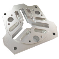 Plaque de base en alliage d'aluminium usinée CNC de haute précision, sablée sur mesure avec trous filetés pour l'automatisation industrielle OEM