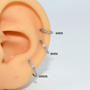 Bijou <span class=keywords><strong>de</strong></span> piercing corporel en acier 316L avec zircon, clicker pour septum, anneau <span class=keywords><strong>de</strong></span> <span class=keywords><strong>nez</strong></span>, anneau <span class=keywords><strong>de</strong></span> tragus, hélix, cartilage, rose - Product Image 6