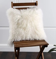 Coussin décoratif en fourrure de mouton du Tibet véritable, blanc chaud, brun, doux, en peau de mouton de Mongolie, vente en gros, directement de l'usine, échantillon disponible