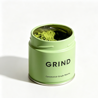 Boîtes en fer blanc personnalisées de qualité alimentaire pour thé matcha, hermétiques, finition mate, pour le stockage de matcha et de poudre de cacao, avec couvercle à vis.