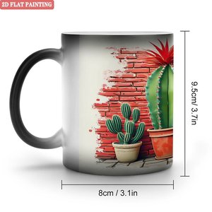 <b>Ceramic</b> <b>Mug</b> 11oz Frosted Black Color Changing Magic Tea Cup Heat Transfer Printing Blank - Product Image 1