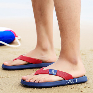 Tongs pour hommes Evabu, semelle souple en EVA, moulées par injection, antidérapantes, sandales de plage, chaussures d'été pour jeunes, logo autocollant - Product Image 4