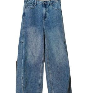 High Street Wear Boys & Men's Women's Vintage Medium Wash Mid Waist Straight Cotton Denim <b>Jeans</b> - Product Image 1