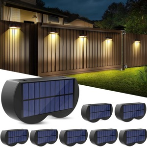 Lampes solaires murales d'extérieur, éclairage décoratif pour clôture et marches, lampe d'ambiance multicolore pour jardin, patio, allée - Product Image 3