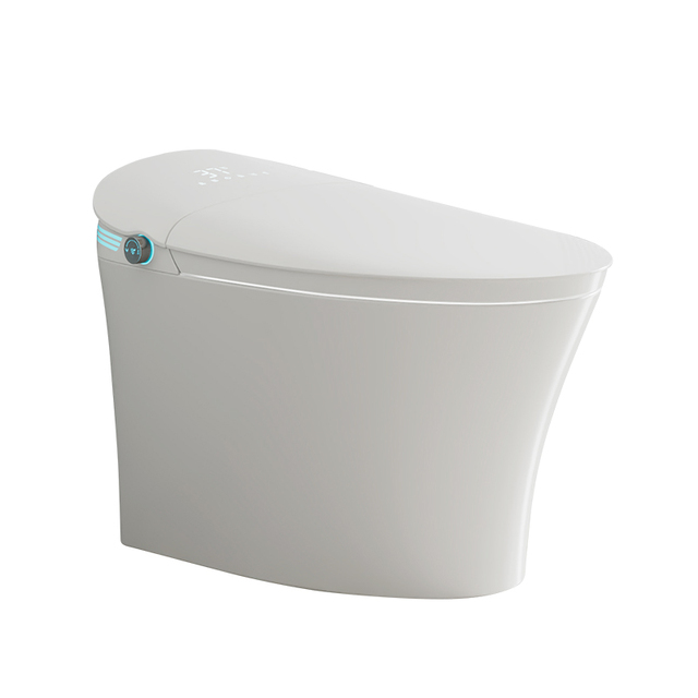 New Luxury Intelligent Toilet Floor Mounted Ceramic Remote Control Bidet Toilet Seat Automatic Flush Water White Smart Toilet
