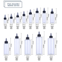 Bouteille en plastique transparente avec bouchon à vis, en PET, avec pointe extrudée pour colle liquide en gel, écologique, pour cosmétiques, huile capillaire, PCR