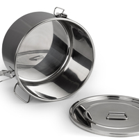 Restaurant & Bar Pot seau en acier inoxydable de 3/5/10/15 gallons pour le stockage des aliments Grand pot de stock scellé en silicone