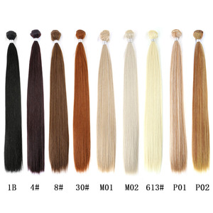 Vente en gros de mèches de tissage de cheveux synthétiques lisses, trame simple, super douces, lisses, noir naturel, <span class=keywords><strong>fibre</strong></span> haute température - Product Image 6