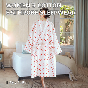 Peignoir de nuit respirant 100 % coton pour femme, longueur genou, été, automne, printemps, ODM - Product Image 2