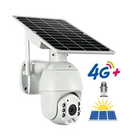 في الهواء الطلق الشمسية كاميرا تلفزيونات الدوائر المغلقة مع 4G الإنسان تتبع كامل اللون للرؤية الليلية الشمسية بطارية تعمل بالطاقة اللاسلكية 4g بطاقة Sim IP PTZ كاميرا