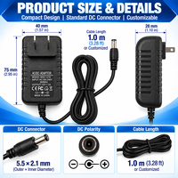 Adaptateur secteur certifié CE FCC OCP 12V 1A, alimentation AC DC 12W 12 volts 1000 mA, chargeur mural pour bande LED, routeur