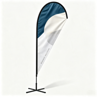 Drapeau promotionnel B2B en gros avec mât et piquet de sol pour l'affichage des maisons ouvertes immobilières