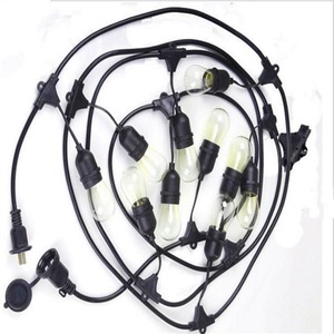 E27 Outdoor Waterproof Led Light <b>String</b> 10 Bulbs Black Wire For <b>Garden</b> Patio Decoration - Product Image 1