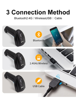 Lecteur de codes-barres 2D sans fil avec interface USB prenant en charge la lecture de codes 1D/2D/QR - Très rentable pour la gestion des stocks en vente au détail