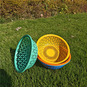 Panier de drainage perforé en plastique rond de 200 mm pour légumes et fruits de cuisine - Product Image 4