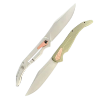 Couteau de poche pliable en acier 8Cr13MoV, lame à pointe tombante, incrustation triangulaire en cuivre, manche G10, mécanisme de verrouillage, EDC, camping, OEM