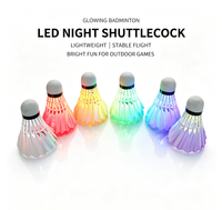 Volant de badminton LED lumineux, coloré, durable, vol stable, jeu nocturne, extérieur, vente en gros, logo personnalisé en usine
