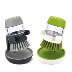 Soap Dispensing Dish Brush Soap Dispensing Palm Brush Dishwashing Removable  Scrub Brushes Dish Scrubber with Holder Kitchen Tool