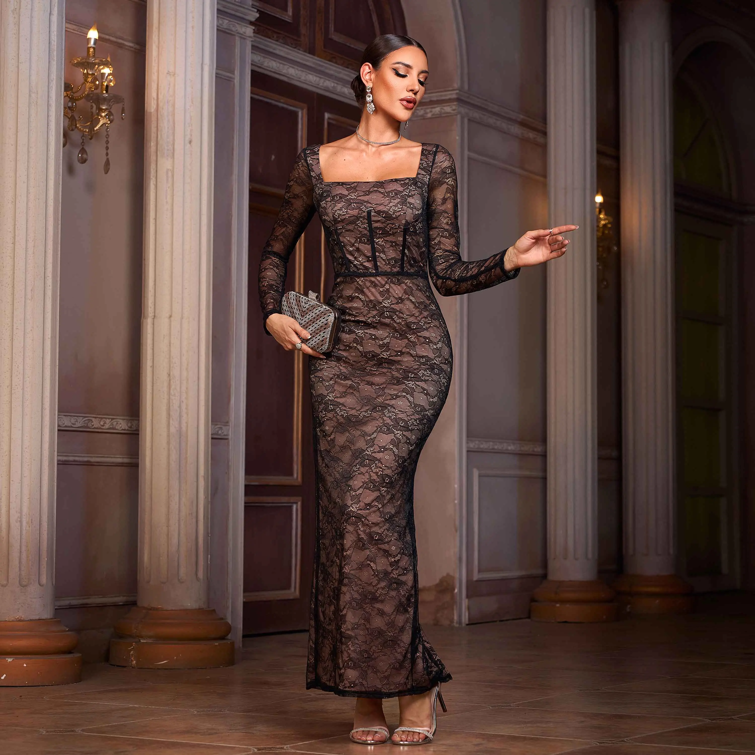 Black Lace Mermaid Dresses Elegant Stylish Gowns