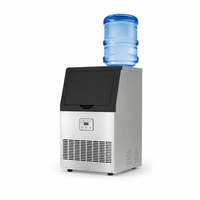 Machine à glaçons commerciale automatique 25 kg/24h, auto-amorçante, pour eau en bouteille, idéale pour les magasins de thé aux perles, jus et boissons