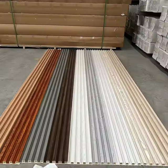 Waterproof Fireproof Ecofriendly WPC Wall Panel for Villa Interior Cladding Boards with Fluted Surface