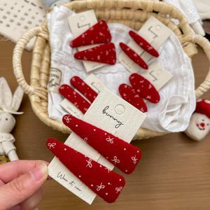 Nouvel an, nœud rouge, goutte d'eau, bb, pince à cheveux élégante pour fille, <span class=keywords><strong>frange</strong></span> latérale, accessoire de cheveux haut de gamme - Product Image 2