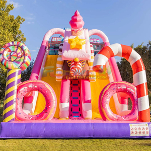 Tobogán inflable comercial para niños, para fiestas en el patio trasero, con diseño de dulces, para piscina. - Product Image 4